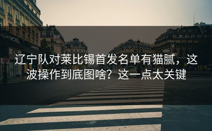 辽宁队对莱比锡首发名单有猫腻,这波操作到底图啥?这一点太关键 第1张 辽宁队对莱比锡首发名单有猫腻,这波操作到底图啥?这一点太关键 第1张