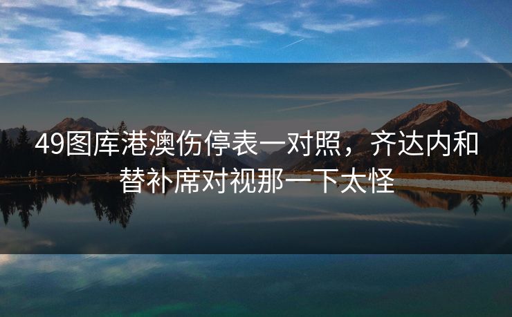49图库港澳伤停表一对照，齐达内和替补席对视那一下太怪