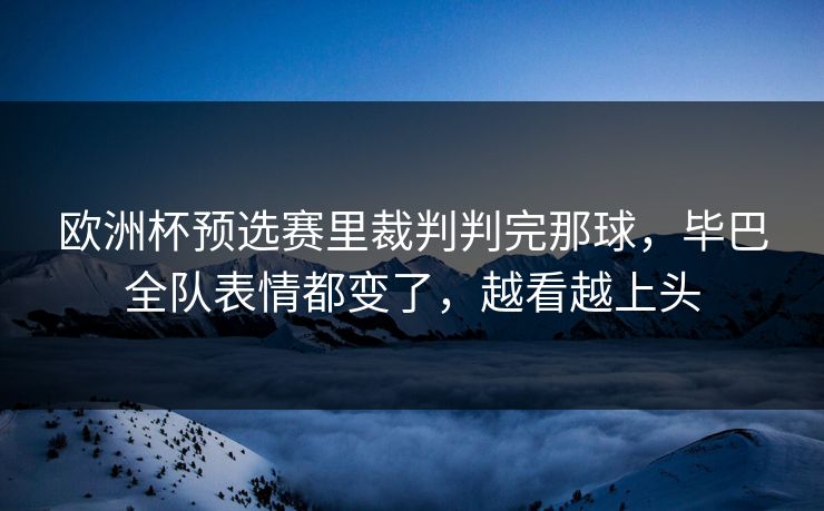 欧洲杯预选赛里裁判判完那球，毕巴全队表情都变了，越看越上头  第1张
